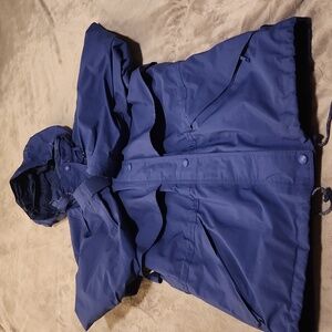 Eddie Bauer Goretex Blue Waterproof Rain Hooded Full Zip Women's Parka Jacket M